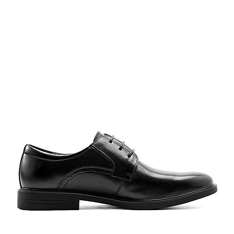 BELLE/百丽黑色牛皮革商务正装男皮鞋11377CM8