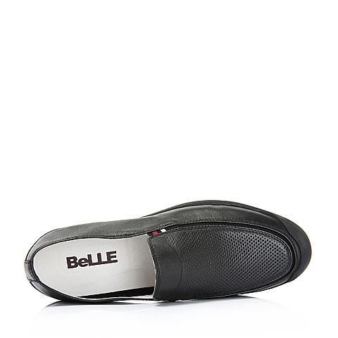 BELLE/百丽商场同款牛皮革男休闲鞋懒人鞋5UJ01BM8