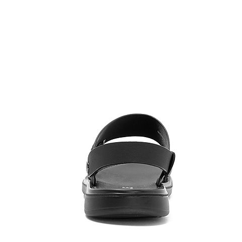 BELLE/百丽商场同款黑色牛皮革沙滩鞋男凉鞋5UN01BL8