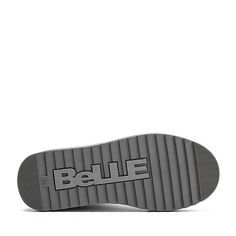 BELLE/百丽商场同款牛剖层革休闲雪地靴女短靴（毛里）S8G1DDD8