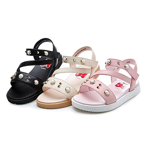百丽（belle）2018年夏季新款时尚简约舒适女童幼童合成革时装凉鞋DE0709