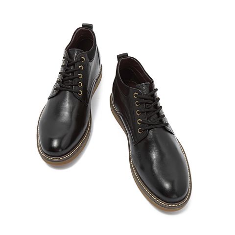 BELLE/百丽商场同款打蜡牛皮革男皮靴B3H51DD8