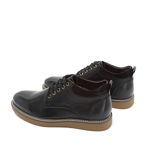 BELLE/百丽商场同款打蜡牛皮革男皮靴B3H51DD8