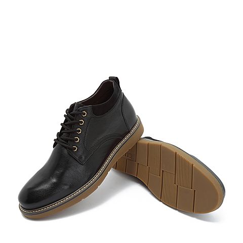 BELLE/百丽商场同款打蜡牛皮革男皮靴B3H51DD8