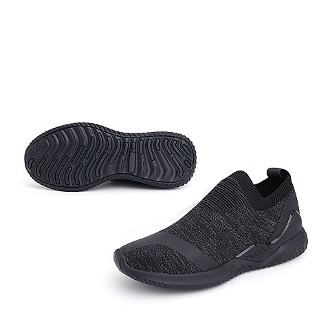 BELLE/百丽商场同款黑灰纺织套脚男休闲鞋5VZ01CM8