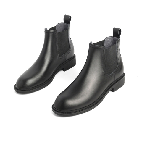 百丽切尔西靴女2021冬新商场同款牛皮革英伦风短皮靴B0649DD1