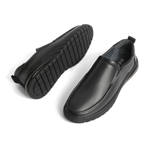 百丽酷雅商务鞋男鞋2023春季牛皮革套脚休闲皮鞋A0957AM3