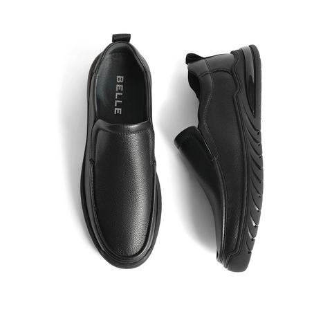 百丽酷雅商务鞋男鞋2023春季牛皮革套脚休闲皮鞋A0957AM3