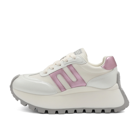 百丽复古撞色阿甘鞋女款2024春新商场同款厚底运动休闲鞋B2M1DAM4