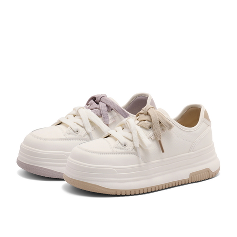 百丽时尚撞色板鞋女2024秋新商场同款厚底增高休闲鞋C1P1DCM4