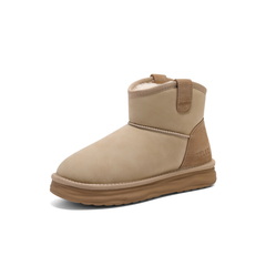 百丽增高厚底雪地靴女2024冬新保暖毛毛短靴B2272DD4