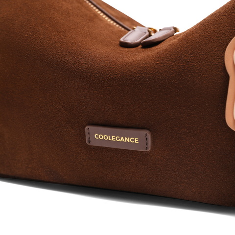 百丽包包女2024新商场同款吐司包复古通勤反绒单肩托特包X7203DX4