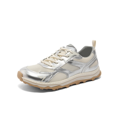 百丽潮搭休闲鞋男鞋2025春新厚底户外跑步银色运动鞋A1704AM5
