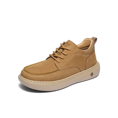 百丽高帮休闲工装鞋男2025新款冬季商场同款牛皮革板鞋8WK01DD5