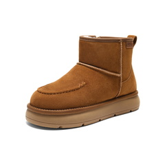 百丽复古雪地靴女2025冬新商场同款舒适保暖休闲短靴E8C1DDD5