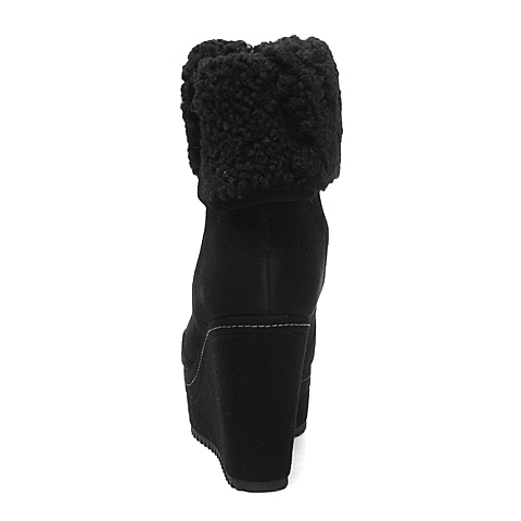 bevivo/黑色羊皮MGL45DD2冬季女短靴专柜3