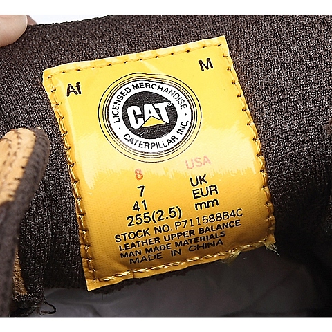 CAT卡特活跃装备系列（Active)浅啡色牛皮/合成革男鞋P711584D3BMA35耐磨防滑