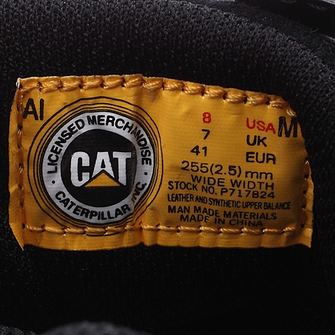 CAT卡特黑色牛皮/合成革/织物男士户外休闲鞋P717824D3KDR01粗犷装备(Rugged)