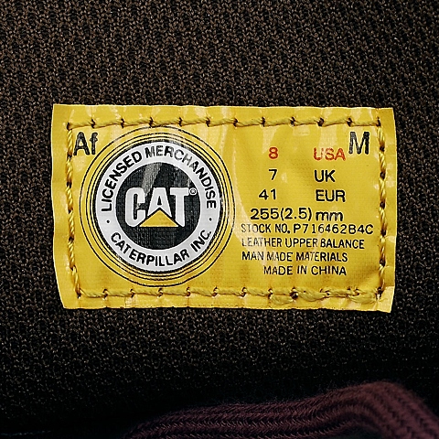 CAT/卡特棕黄色牛皮/织物男装休闲鞋潮流密码(CODE)CAT活力P716462D3BMC45