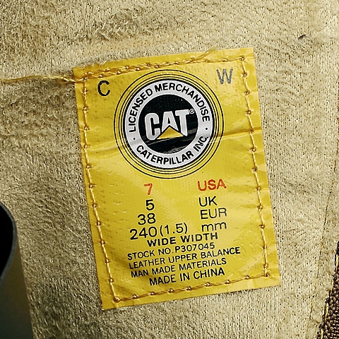 CAT卡特棕黄色牛皮女士户外休闲中靴P307045D3HZR45粗犷装备(Rugged)