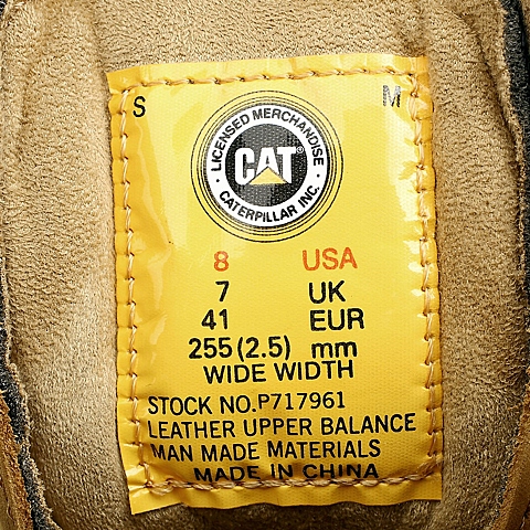 CAT卡特秋冬蜜黄色牛皮男士户外休闲低靴P717961D3DDR40粗犷装备(Rugged)