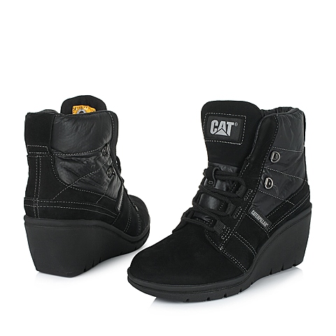 CAT/卡特专柜同款秋冬黑色女子牛皮/织物休闲靴活跃装备(Active)P308003