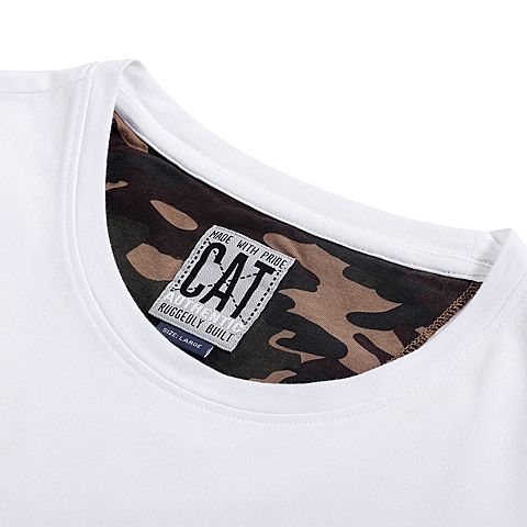 CAT/卡特秋冬款男米白短袖T恤CG4MTSST177A11