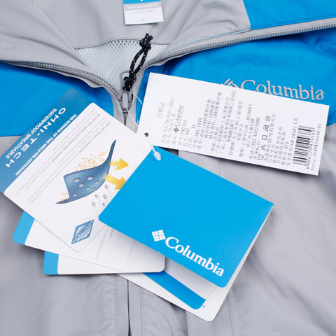 Columbia/哥伦比亚春夏蓝色男子防水透气 可自行打包设计 户外冲锋衣PM2564001