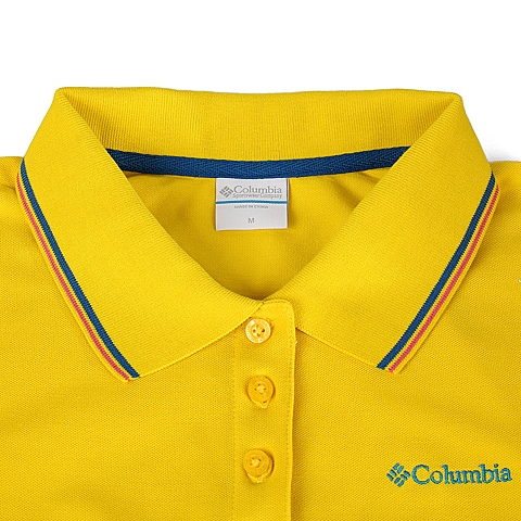 Columbia/哥伦比亚春夏女黄色户外运动速干防紫外线POLO短袖PL2944716