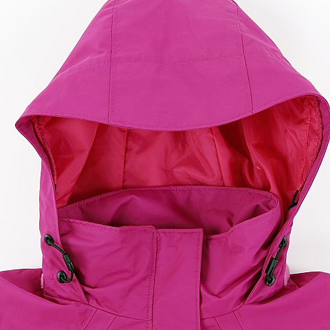 Columbia/哥伦比亚女玫红色抗污科技可调节风帽抓绒内胆修身版型三合一冲锋衣PL7026684