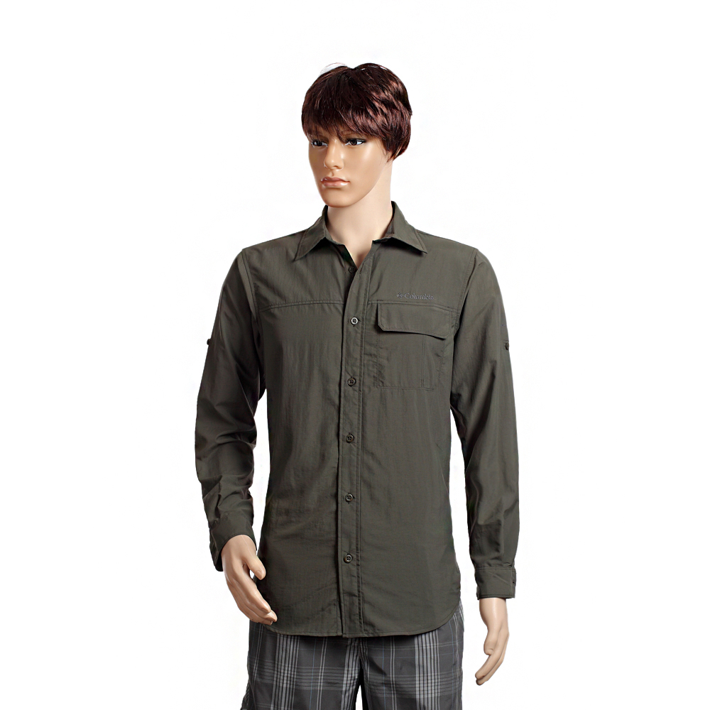 Columbia/哥伦比亚春夏男深灰色野外探索100% 锦纶长袖衬衫PM7991326