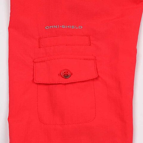 Columbia/哥伦比亚春夏女红色野外探索100% 锦纶可翻卷袖子 长袖衬衫PL7234676