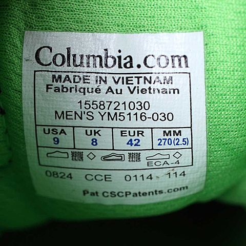 Columbia/哥伦比亚春夏男炭灰越野跑系列织物越野鞋YM5116030