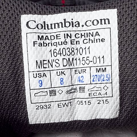 Columbia/哥伦比亚 专柜同款 男子户外缓震透气越野跑鞋DM1155011