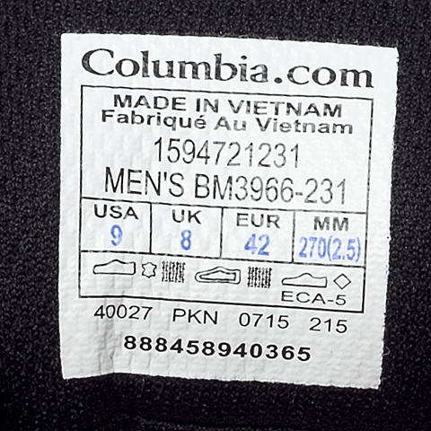 Columbia/哥伦比亚 专柜同款 男子户外防水透气登山鞋BM3966231