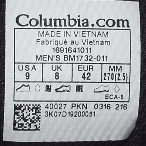 Columbia/哥伦比亚 专柜同款男子耐力徒步系列徒步休闲鞋BM1732011