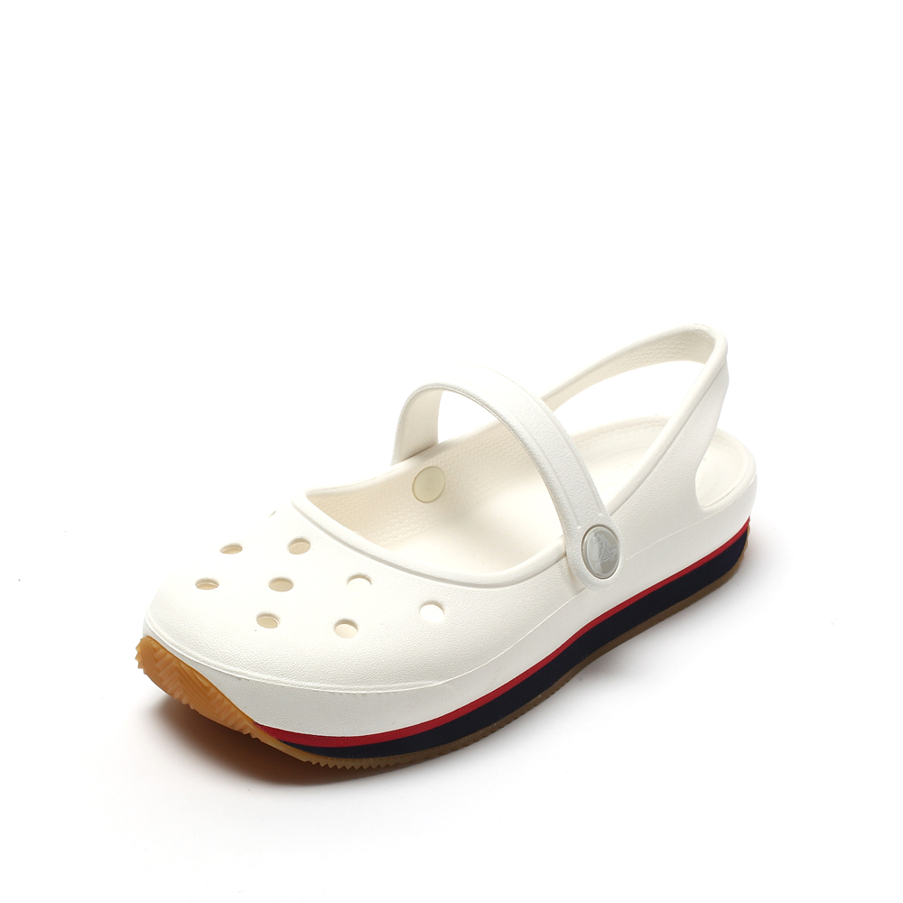 Crocs 卡骆驰 女子  专柜同款 复刻玛丽珍洞洞鞋 白/深蓝 花园鞋沙滩鞋凉鞋 14134-165