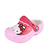 Crocs卡骆驰 儿童  专柜同款 凯蒂猫波点暖棉克骆格 肉粉色  保暖童鞋 室内鞋 200914-6I2
