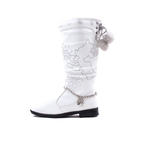 DISNEY/迪士尼冬季白色二层皮/PU中童运动鞋SQ66548