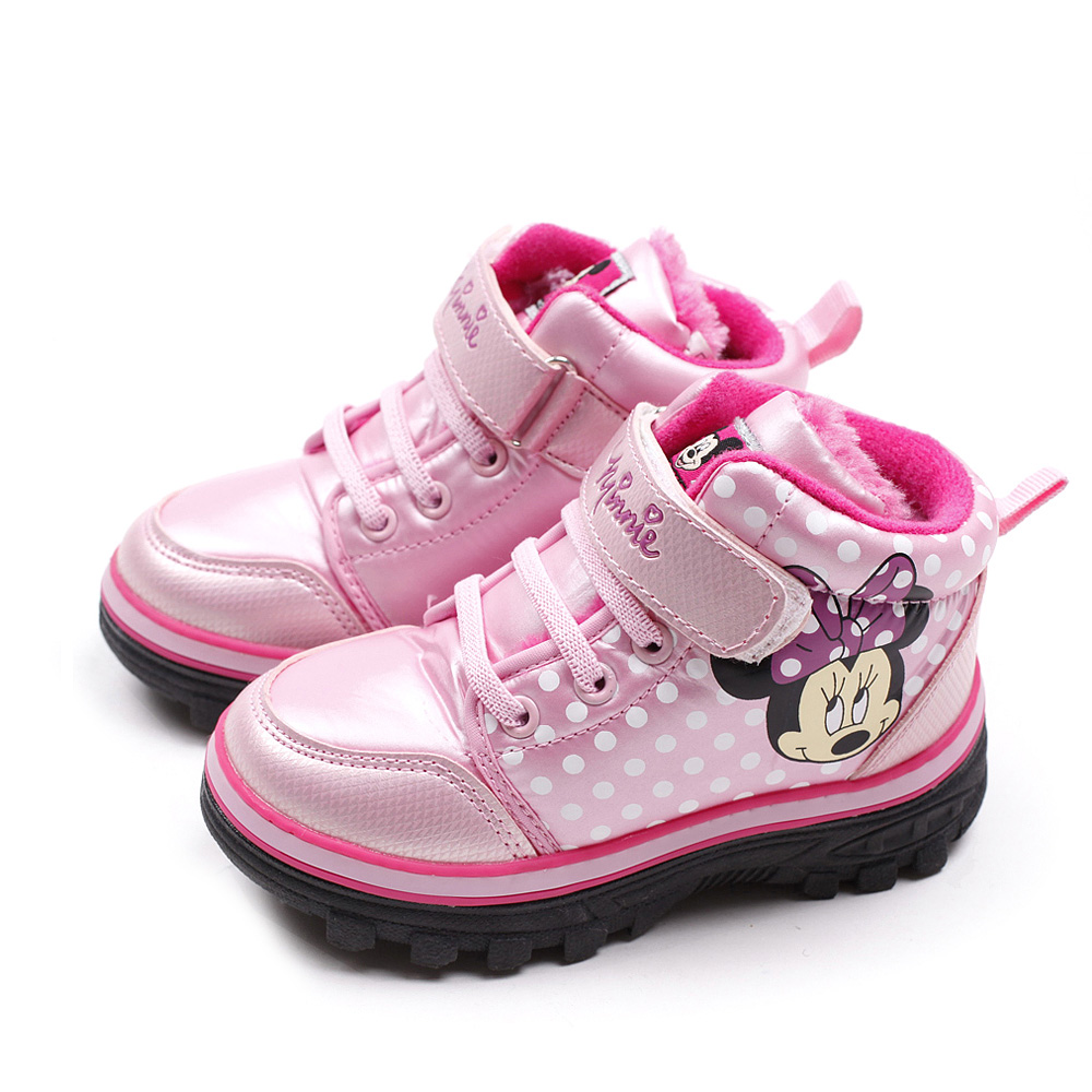 DISNEY/迪士尼 冬季粉色PU女小中童低靴 S19061