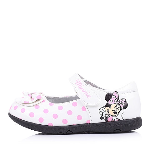 DISNEY/迪士尼童鞋2015春季新款PU白色女小童皮鞋DS0537