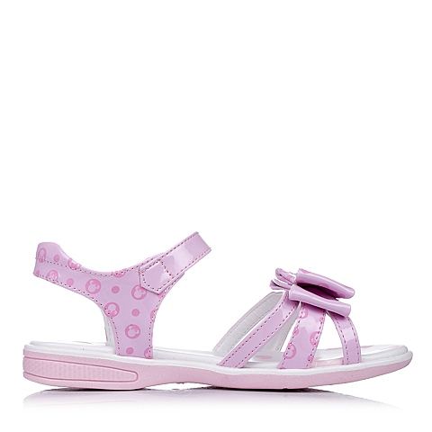DISNEY/迪士尼童鞋2015年夏季新款PU革粉色女中童时尚凉鞋DS0639