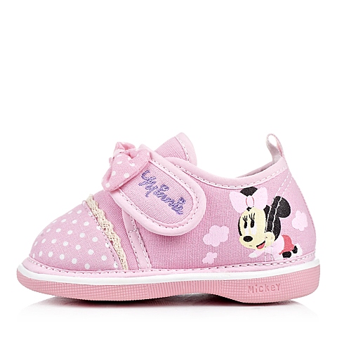 DISNEY/迪士尼童鞋2015秋新品粉色织物女婴幼童休闲鞋叫叫鞋学步鞋CS0504