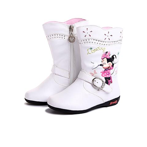 迪士尼（disney)16年秋冬季新款时尚女童米妮图案经典设计防滑防震趣味闪灯鞋设计女童靴S70833