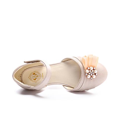 迪士尼（disney ）17年春季新款时尚女童甜美珍珠配布带设计舒适轻盈时装鞋DS1959