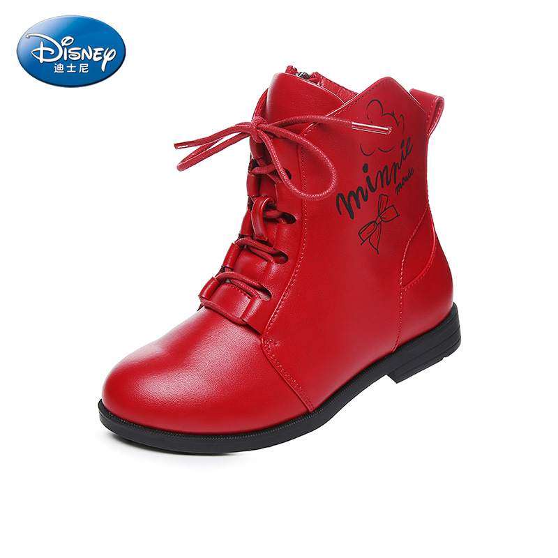迪士尼（disney）17年秋冬季新款时尚酷感马丁靴俏皮趣味简约大搭女童靴DS2316