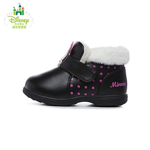 迪士尼（disney）17年秋冬季新款时尚女童米妮加绒卡通舒适保暖靴DH0200