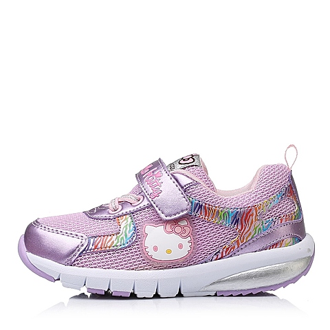 HELLO KITTY/凯蒂猫童鞋2015秋季新品浅紫PU/网布女小童运动跑步鞋DI3412