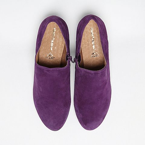 Hush Puppies/暇步士秋季专柜同款深紫色羊绒女休闲鞋HAC21CM3