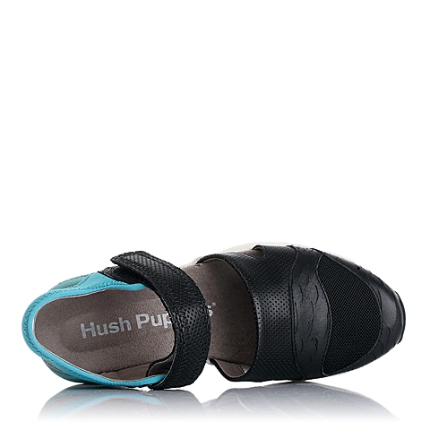 Hush Puppies/暇步士夏季黑色混合材质时尚女凉鞋HIE02BL5